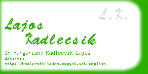 lajos kadlecsik business card